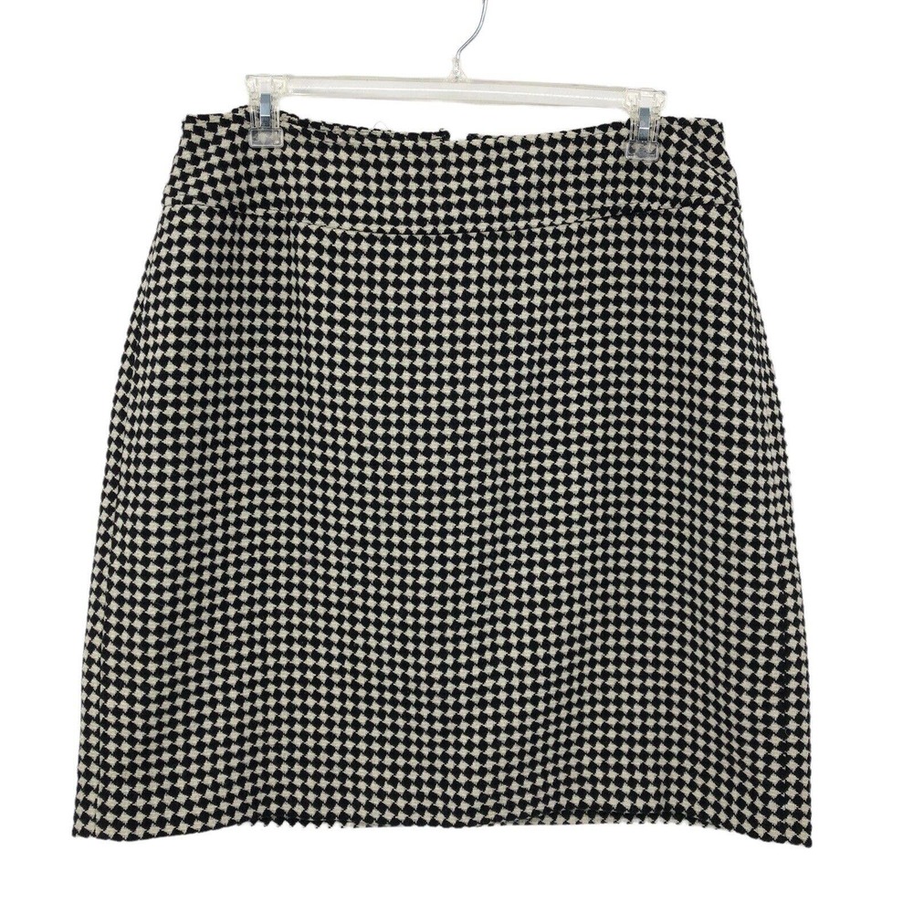 Talbots Black and White Houndstooth Pencil Skirt
